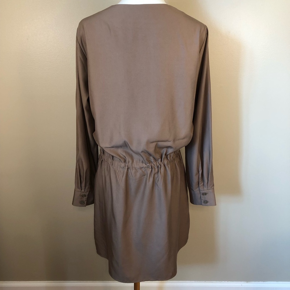 Uniqlo Medium Brown Long Sleeve Button Front Dress Size M - Picture 2 of 10